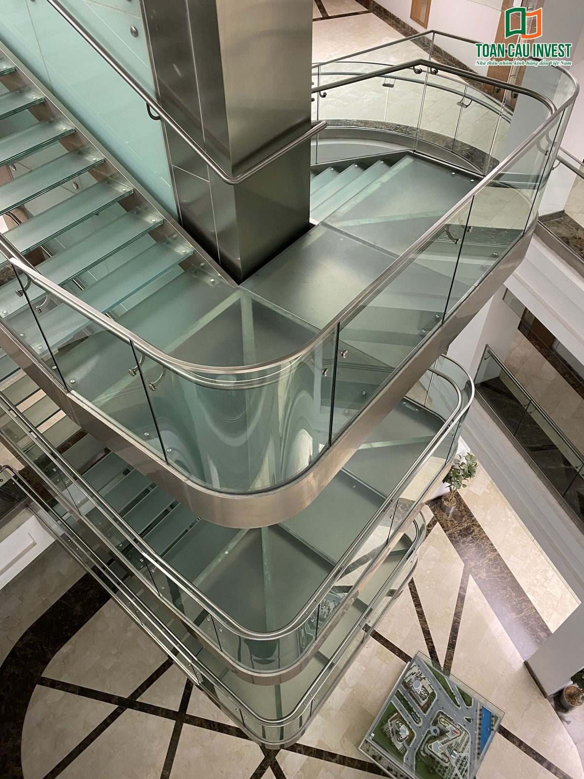 Glass stairs
