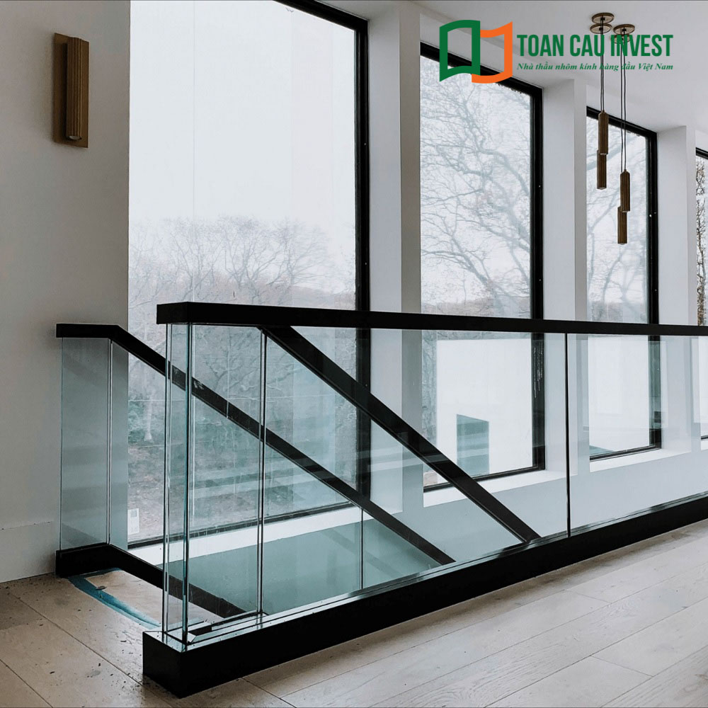 Tempered glass railings for stairs