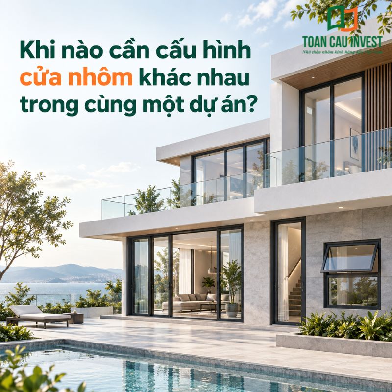 khi nào cần cầu hình cửa nhôm khác nhau trong một dự án