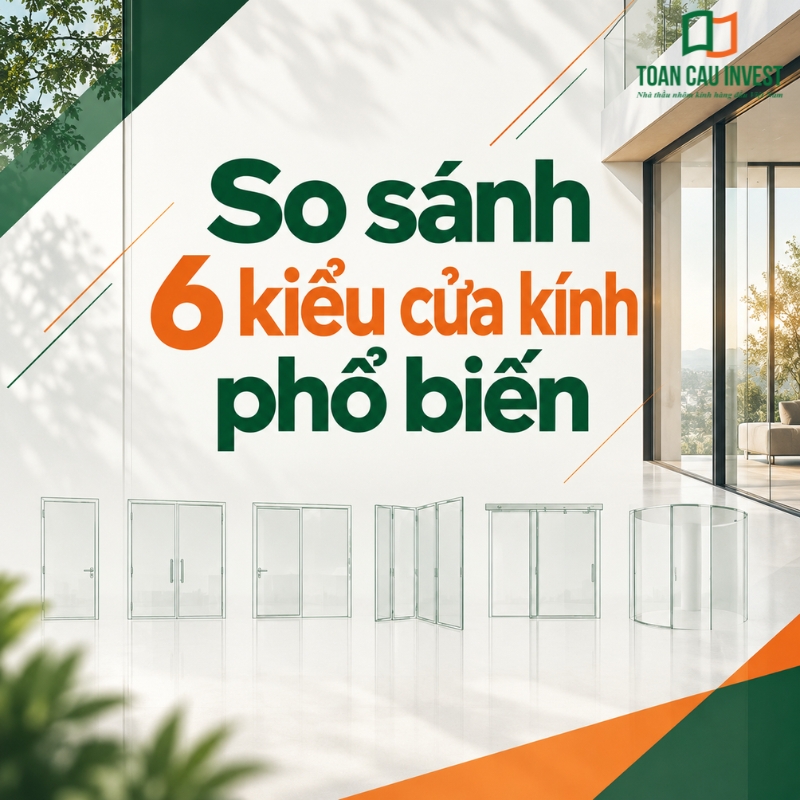 So sánh 6 kiểu cửa kính phổ biến