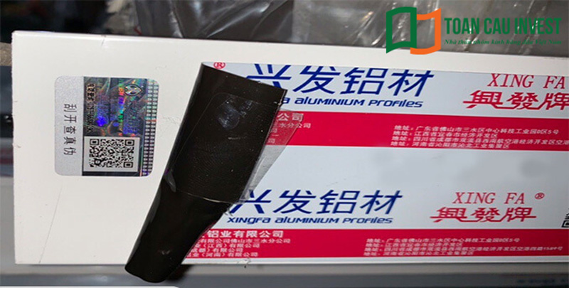 Các thanh nhôm Xingfa được sản xuất tại Quảng Đông nên sẽ sử dụng mã code riêng.