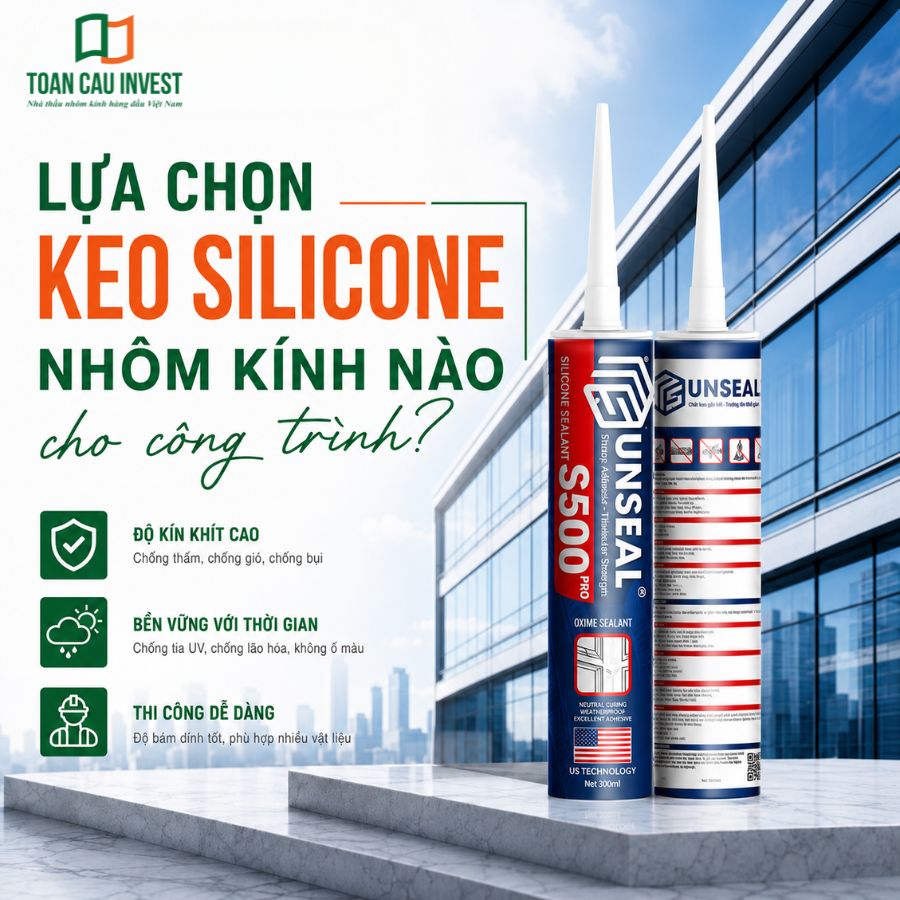 Lưa chọn loại keo silicone nhôm kính nào