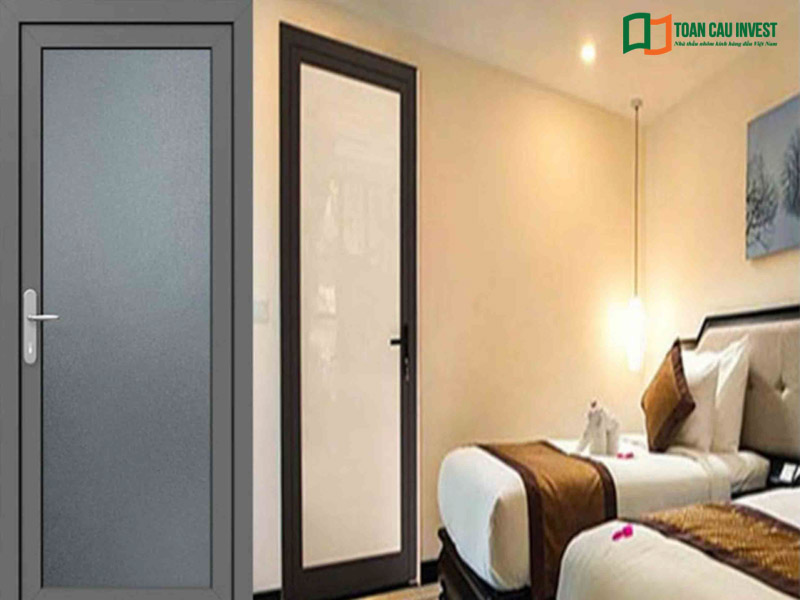 Cửa nhôm kính mờ cho phòng ngủ không gian riêng tư, ấm áp.