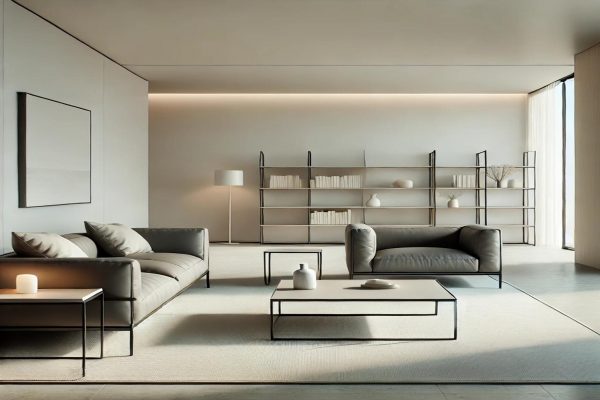 Bộ ghế sofa da kết hợp với bàn trà