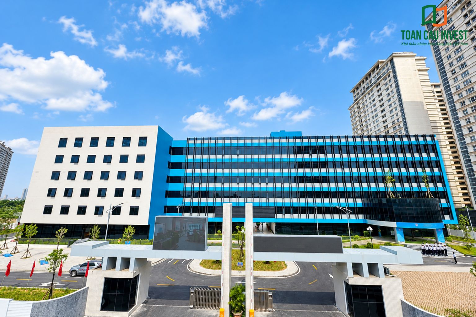 Toàn Cầu Invest thi công nhôm kính, vách kính mặt dựng, cửa nhôm kính bệnh viên nhi Hà Nội