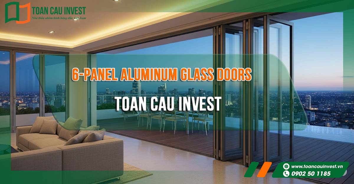 6-Panel Aluminum Glass Doors