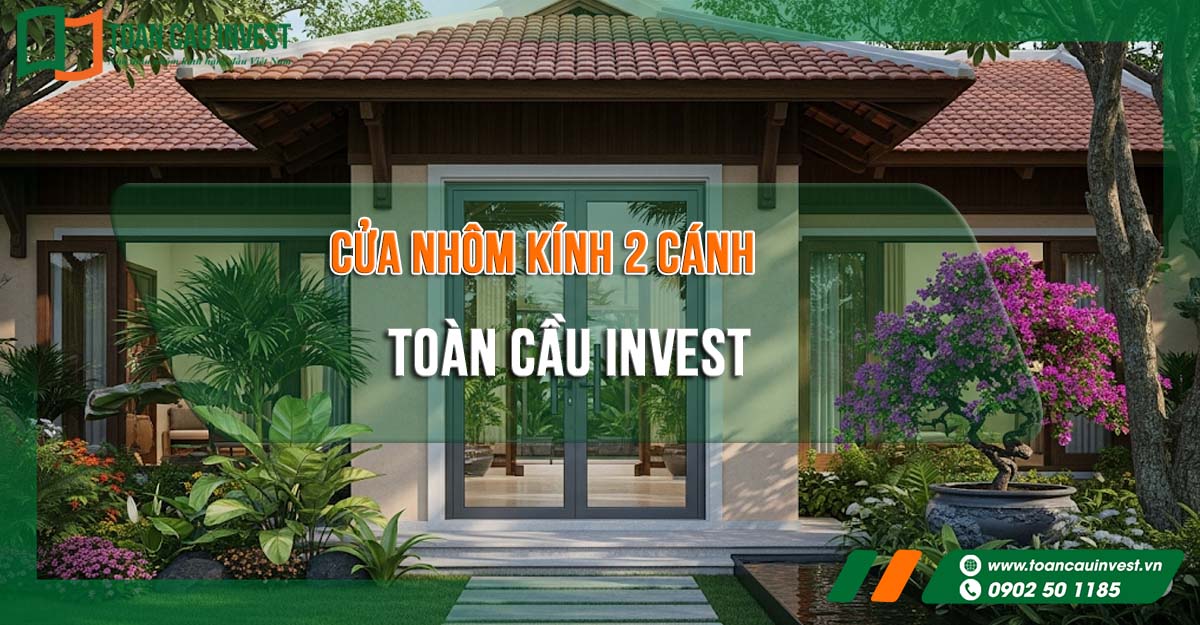 Cửa nhôm kính 2 cánh đẹp sang trọng