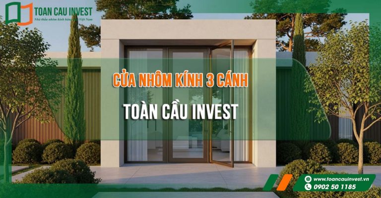 Cửa nhôm kinh 3 cánh mở