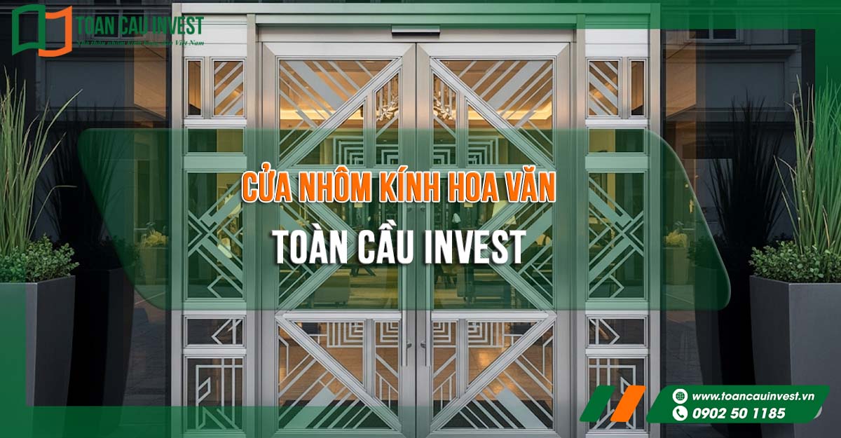 Mẫu cửa nhôm kính có hoa văn Toàn Cầu Invest - thẩm mỹ và độ bền vượt trội