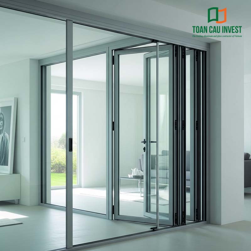 cửa nhôm kính xếp trượt
