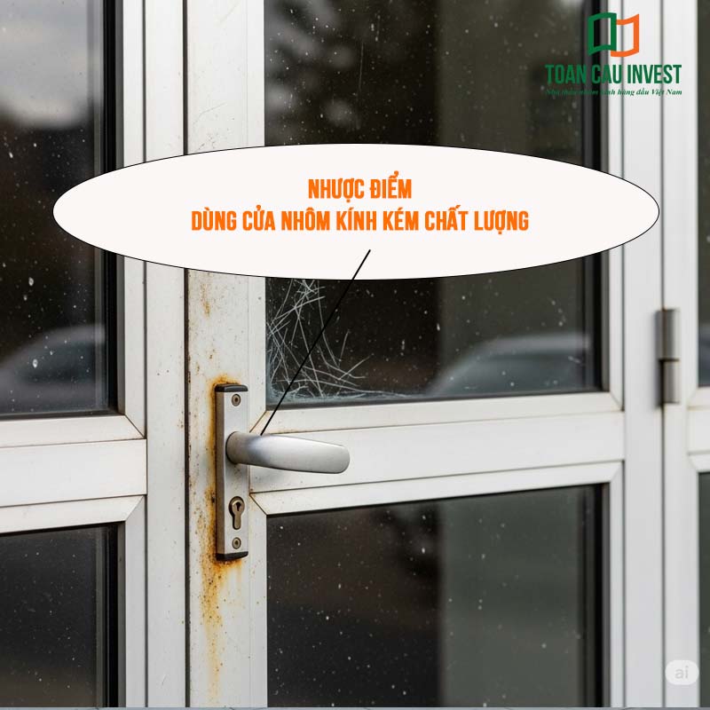 Nhược điểm khi dung cửa nhôm kính kém chất lượng
