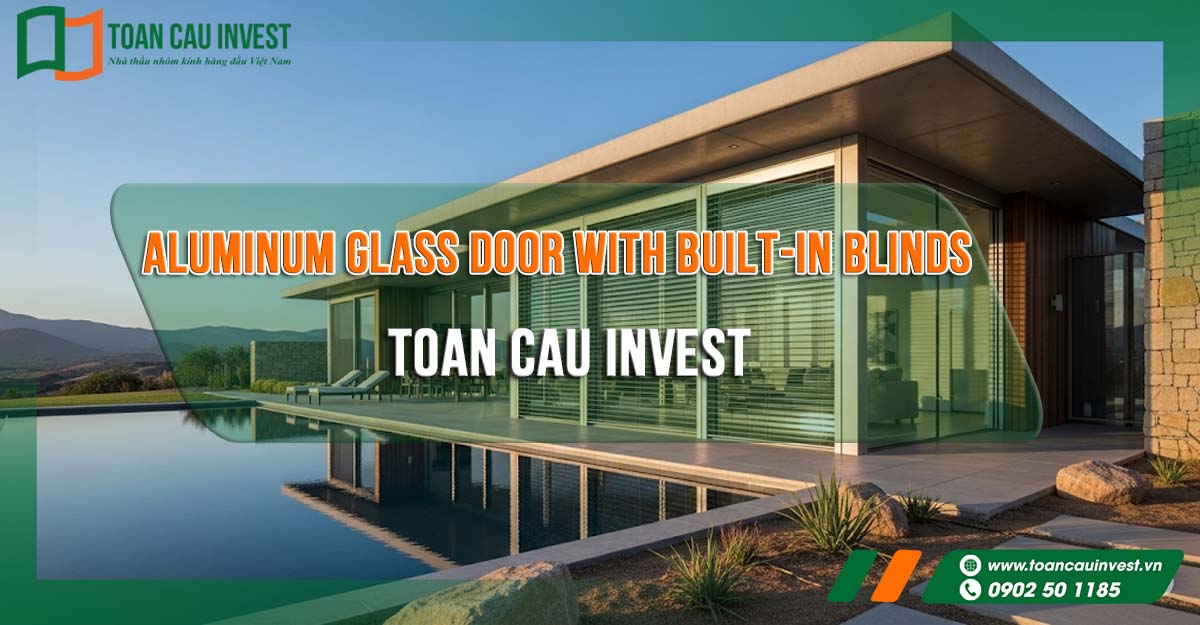 Aluminum Glass Door with Built-in Blinds