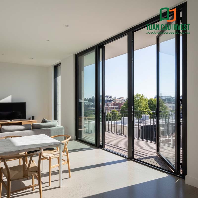 Trải nghiệm không gian nghỉ dưỡng đẳng cấp với cửa nhôm kính trượt quay mở rộng tầm nhìn ra biển.