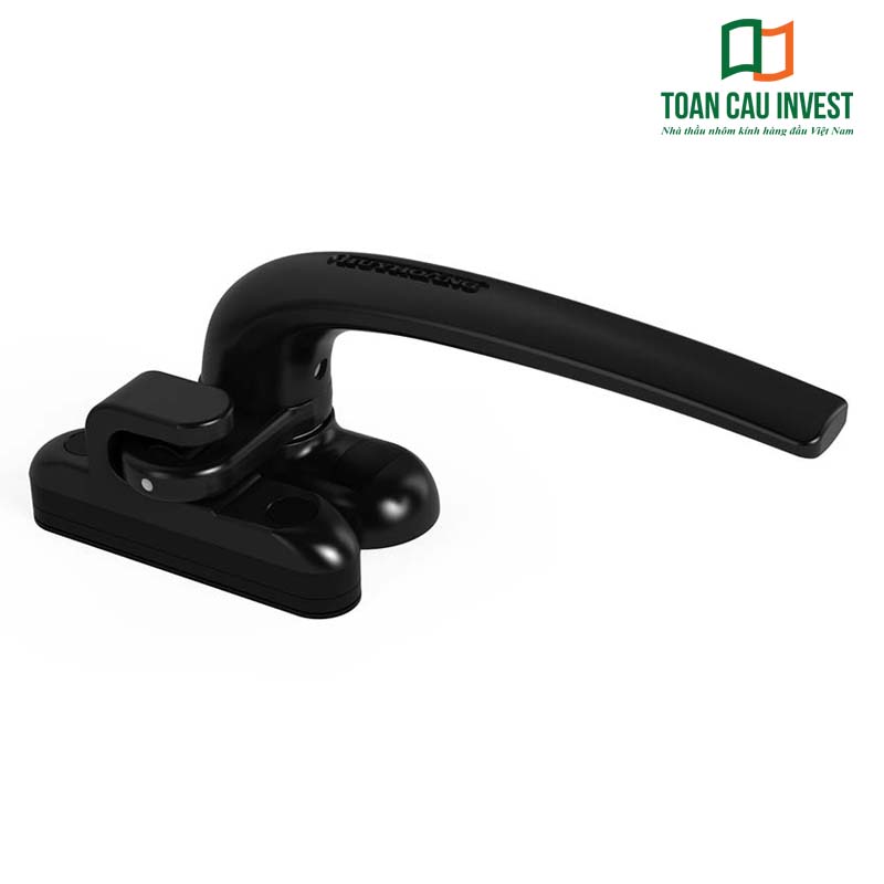 Tay nắm cửa nhôm dạng gạt màu đen, phụ kiện cao cấp dùng cho cửa nhôm Xingfa