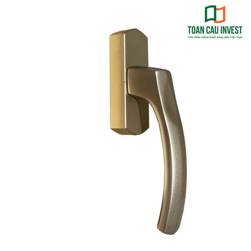 ay nắm cửa nhôm màu vàng gold thiết kế tối giản, phụ kiện dùng cho cửa nhôm kính cao cấp