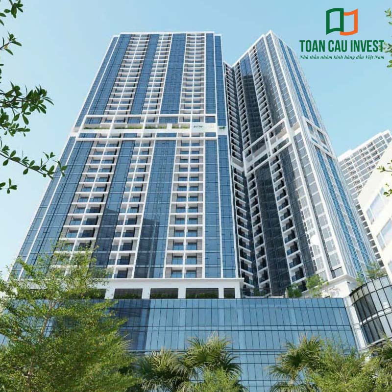 Hệ facade nhôm kính cho chung cư cao tầng với vách kính lớn giúp công trình mở rộng tầm nhìn, tăng giá trị không gian sống và đáp ứng các tiêu chuẩn kỹ thuật khắt khe.