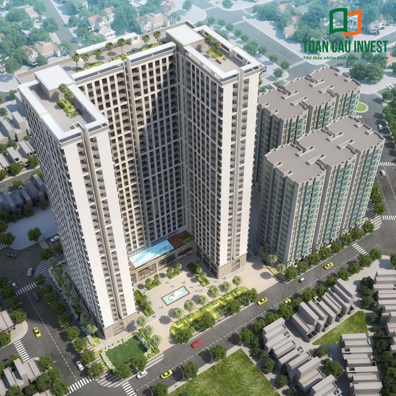 Ứng dụng nhôm kính cho chung cư cao tầng trong thiết kế mặt đứng giúp tối ưu thông gió – chiếu sáng tự nhiên, đồng thời gia tăng giá trị kiến trúc cho các khu phức hợp nhà ở.