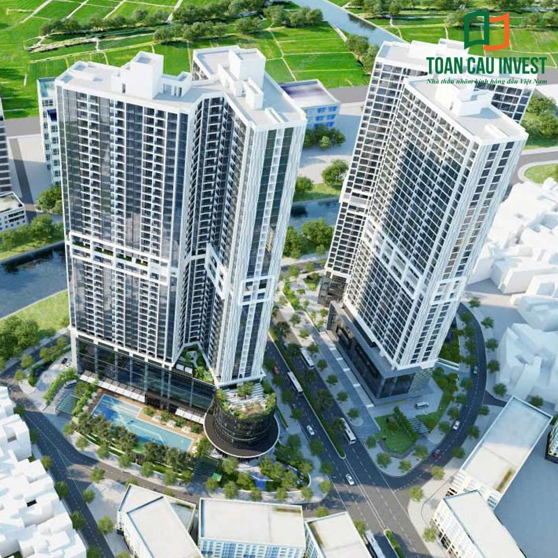 Giải pháp mặt dựng nhôm kính cho chung cư cao tầng kết hợp khối đế thương mại tạo nên tổng thể kiến trúc đồng bộ, hiện đại và bền vững theo tiêu chuẩn quốc tế.