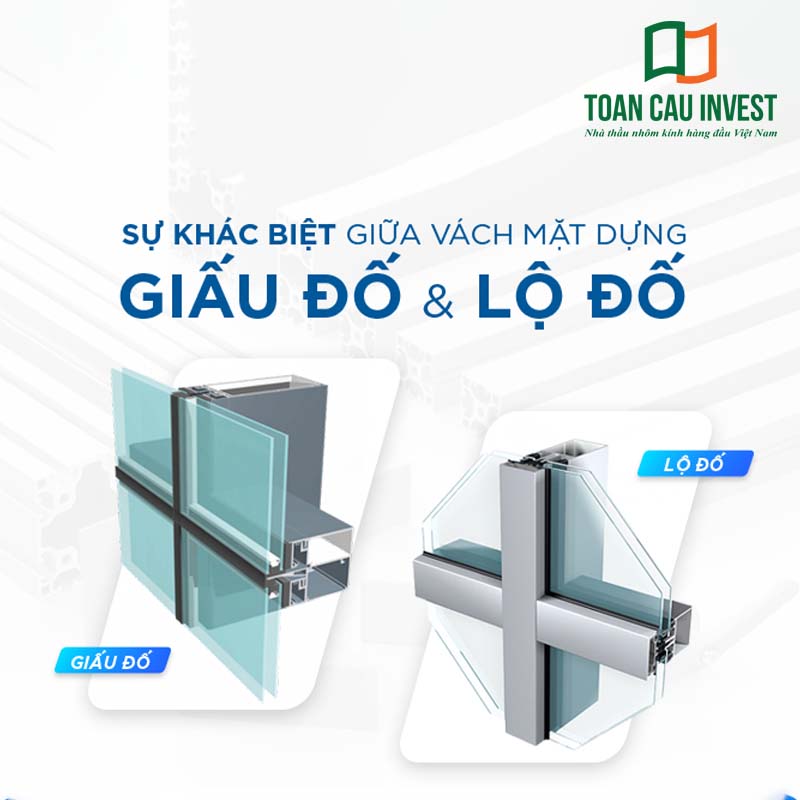 Vách kính đố âm giúp che khung nhôm bên trong, tạo bề mặt kính liền mạch, thẩm mỹ cao, chuẩn giải pháp mặt dựng cao cấp hiện đại.