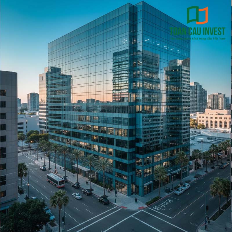 Vách kính đố âm cho cao ốc văn phòng giúp tăng giá trị kiến trúc, tiết kiệm năng lượng và đảm bảo tính thẩm mỹ bề mặt kính.