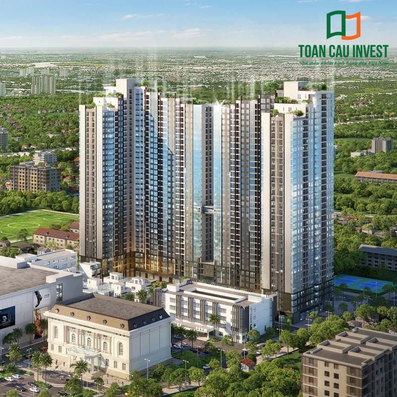 Nhà thầu nhôm kính cao tầng Toàn Cầu Invest đảm nhiệm hạng mục vách kính mặt dựng cho tổ hợp căn hộ cao cấp, giải pháp thi công đồng bộ, chuẩn xác đến từng chi tiết.