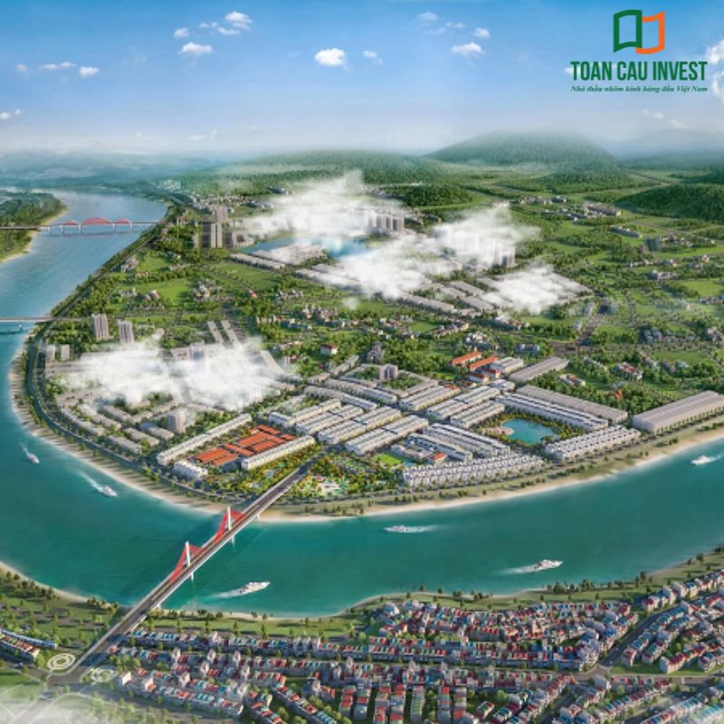 Giải pháp nhôm kính cho công trình thương mại quy mô lớn, khu đô thị sinh thái kết hợp kiến trúc hiện đại và không gian xanh bền vững.