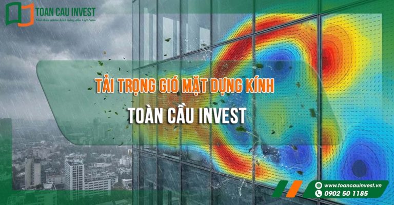 Tải trọng gió mặt dựng kính được mô phỏng bằng bản đồ áp suất CFD, thể hiện rõ sự phân bố áp lực gió không đồng đều trên bề mặt kính công trình cao tầng, là cơ sở quan trọng cho thiết kế kết cấu mặt dựng an toàn.