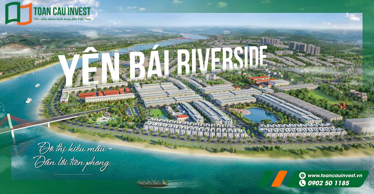 Hình ảnh tổng thể dãy nhà phố thương mại sử dụng hệ cửa nhôm kính thi công tại Reversite Yên Bái, đảm bảo tính đồng bộ kiến trúc và độ bền cao.