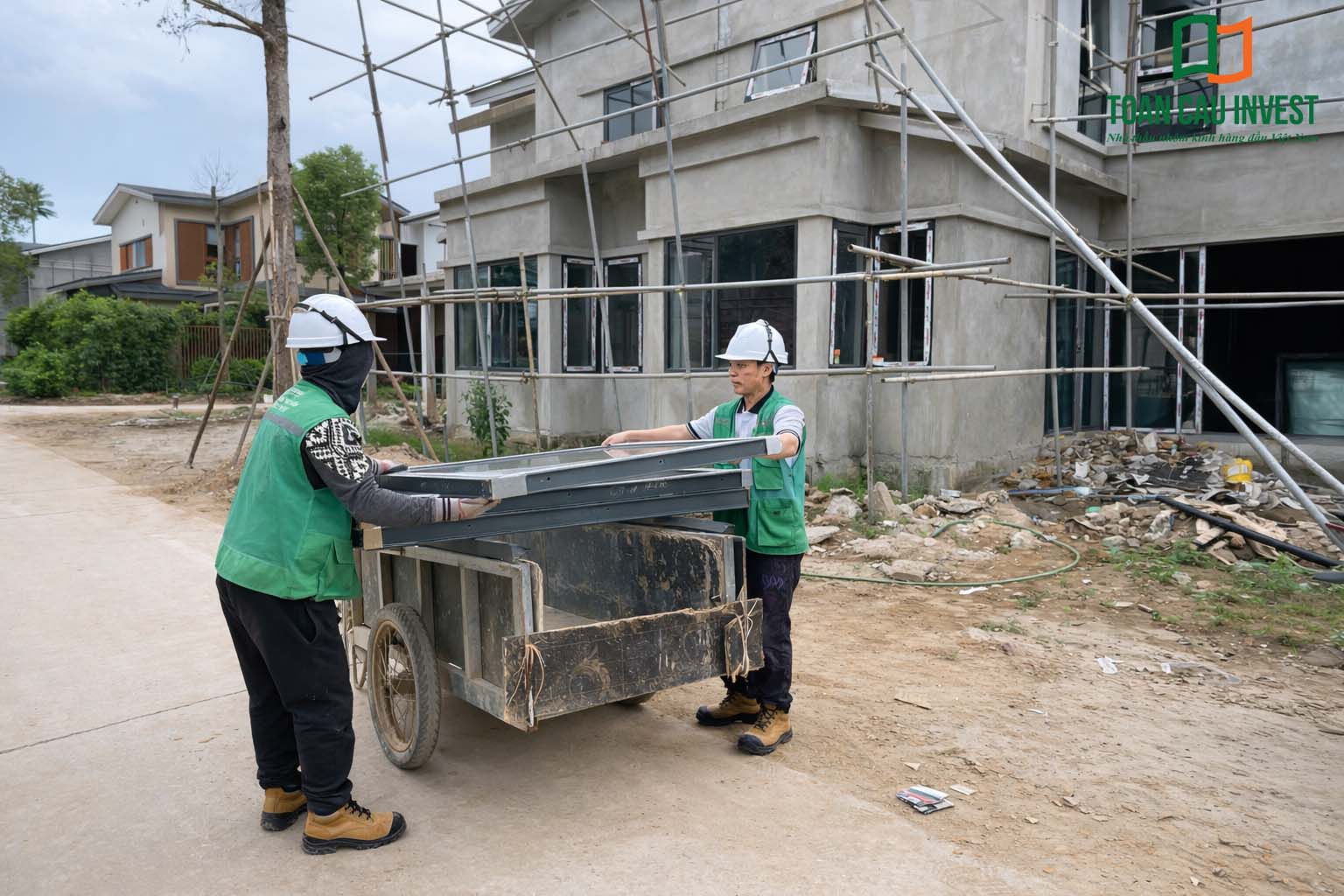Hình ảnh nhôm kính thi công tại Wyndham Lynn Times - Thanh Thủy, Phú Thọ – biệt thự nghỉ dưỡng đã hoàn thiện phần mặt ngoài và hệ cửa nhôm kính.