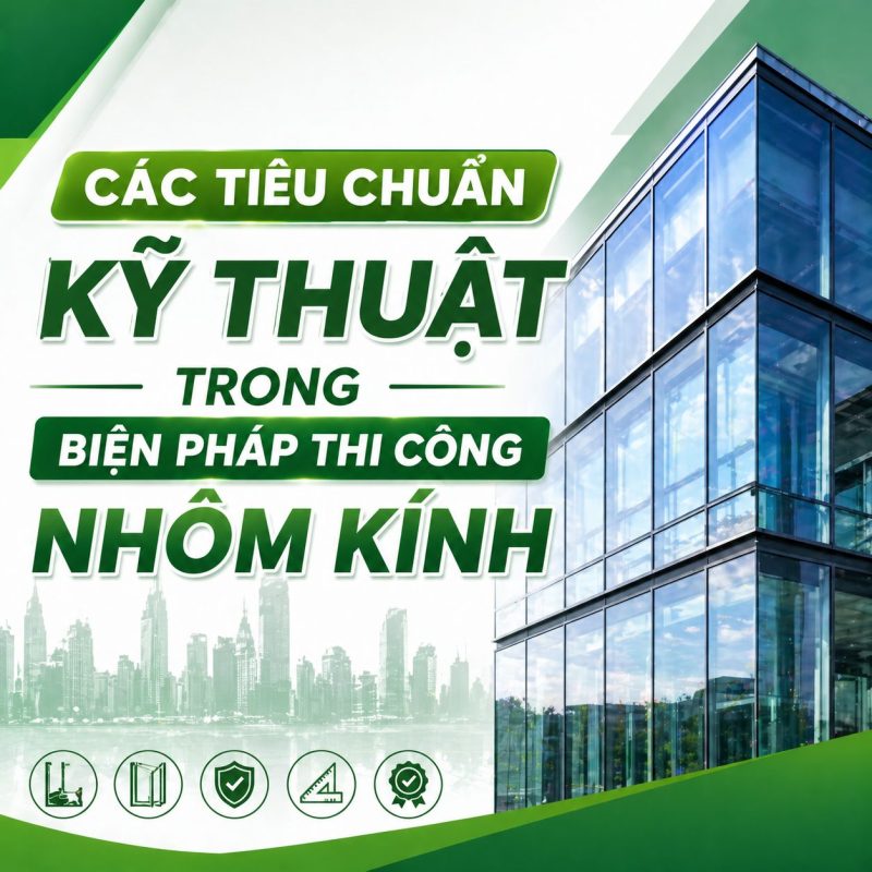 Các tiêu chuẩn kỹ thuật trong biện pháp thi công nhôm kính