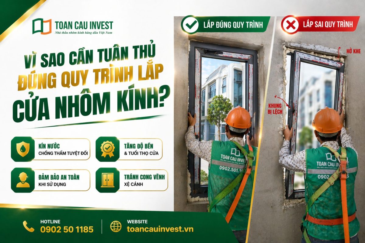 Vì sao cần tuân thủ đúng quy trình lắp cửa nhôm kính