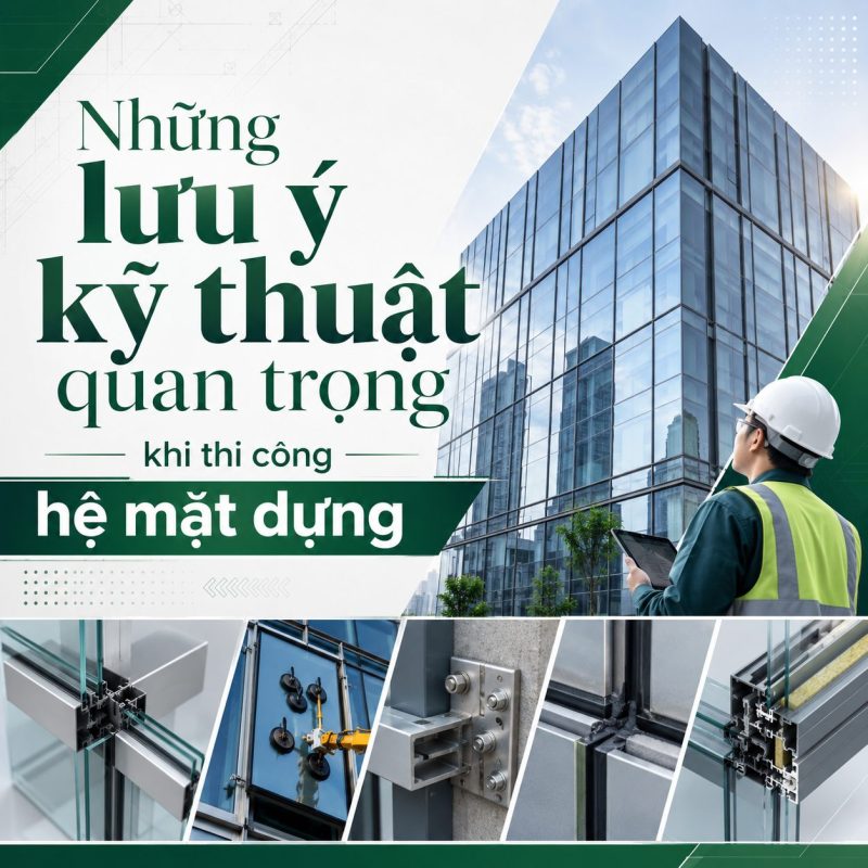 Những lưu ý kĩ thuật quan trọng trong thi công hệ mặt dựng