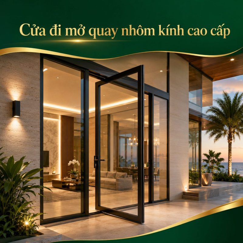 Cửa đi mở quay nhôm kính cao cấp