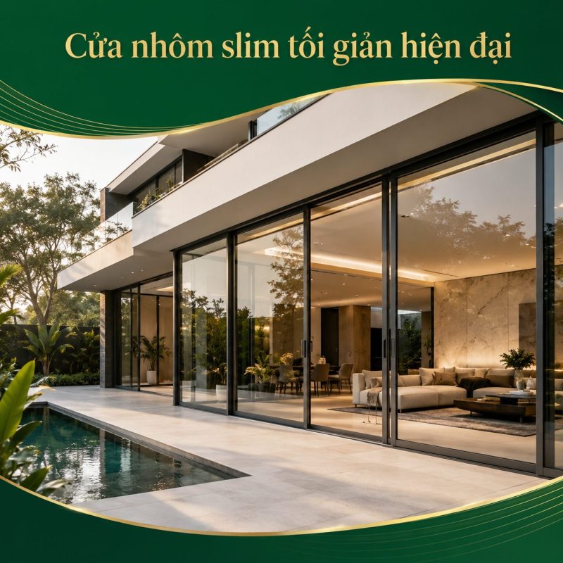 Cửa nhôm kính slim hiện đại
