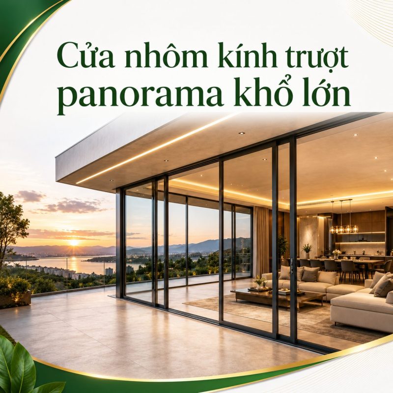 Cửa nhôm kính trượt panorama khổ lớn