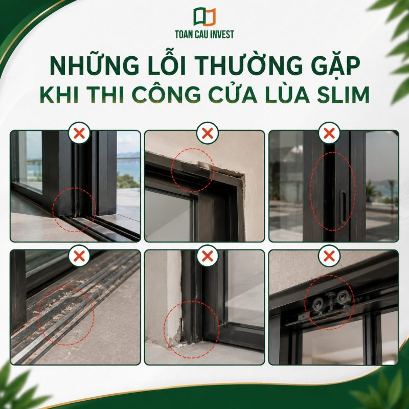 Những lỗi thường gặp khi thi công cửa lùa