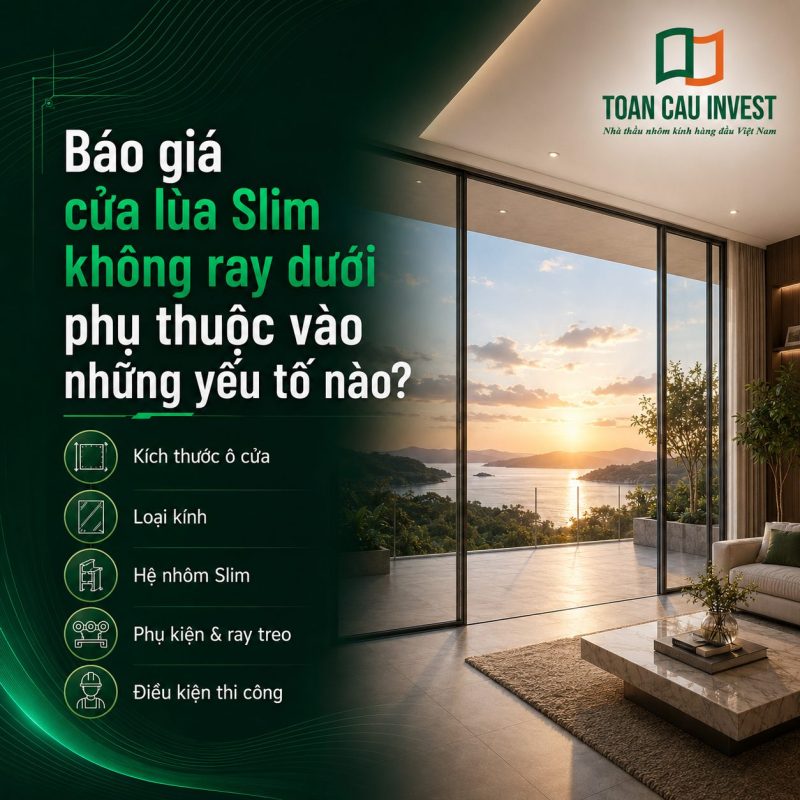 Báo giá cửa lùa slim không ray dưới phụ thuộc vào yếu tố nào