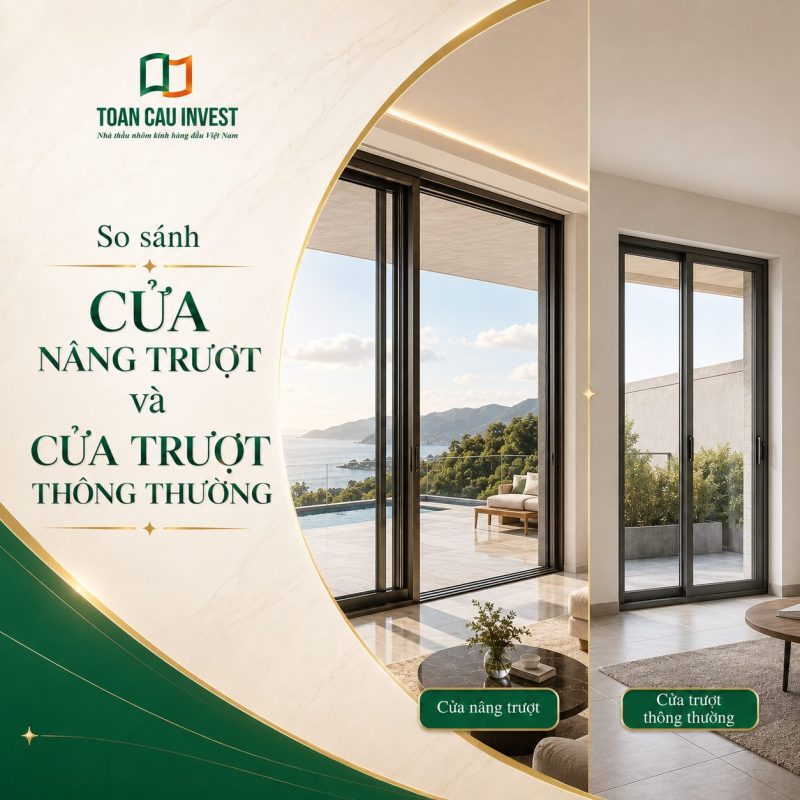 So sánh cửa nâng trượt với cửa trượt thường