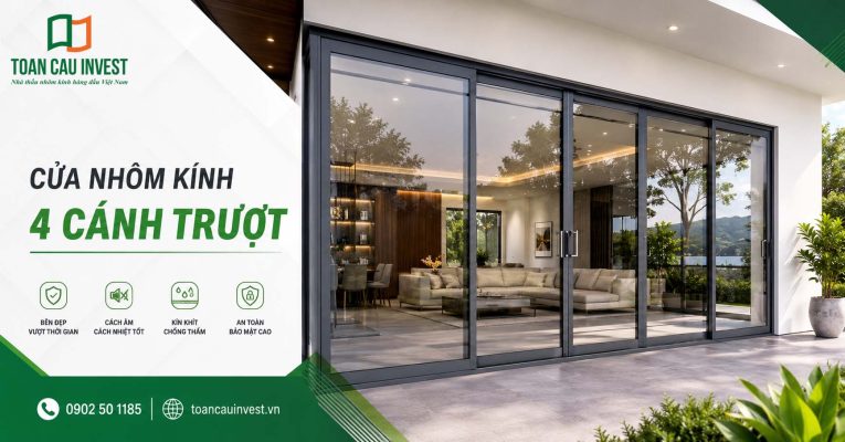 Cửa nhôm kính 4 cánh trượt