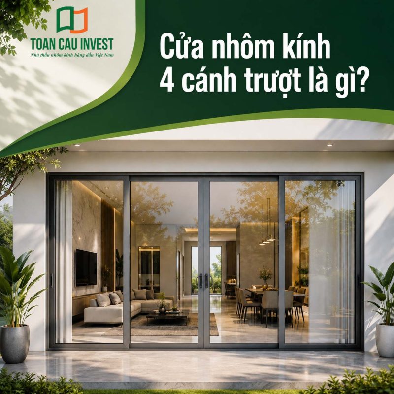 cửa nhôm kính 4 cánh trượt là gì