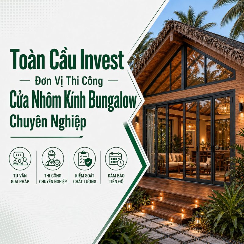 Toàn Cầu Invest - Đơn vị thi công cửa nhôm bungalow chuyên nghiệp