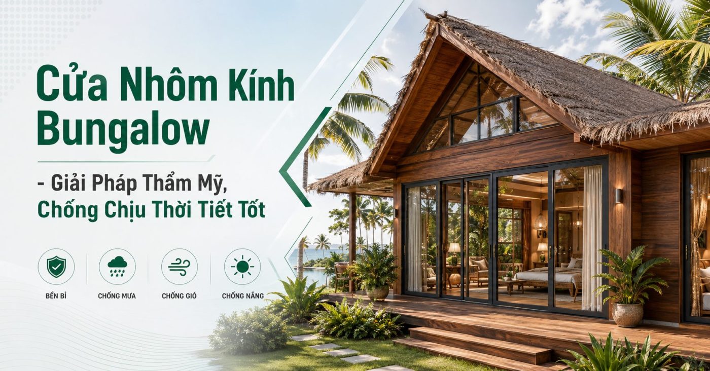 Cửa nhôm kính bungalow
