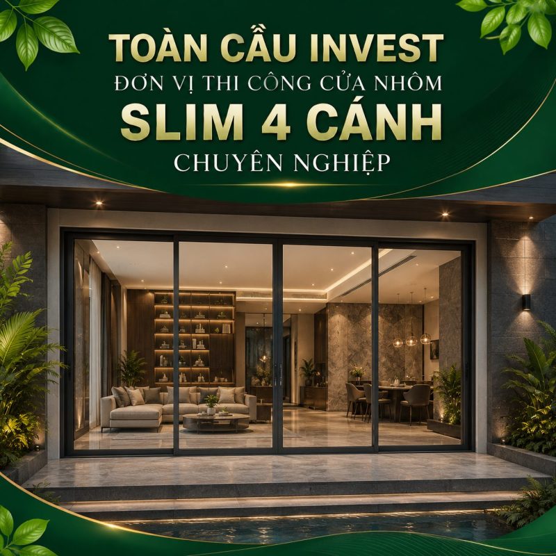 Toàn Cầu Invest - Đơn vị thi công cửa Slim 4 cánh chuyên nghiệp