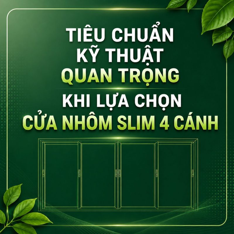 Tiêu chuẩn kĩ thuật khi lựa chọn cửa nhôm slim 4 cánh