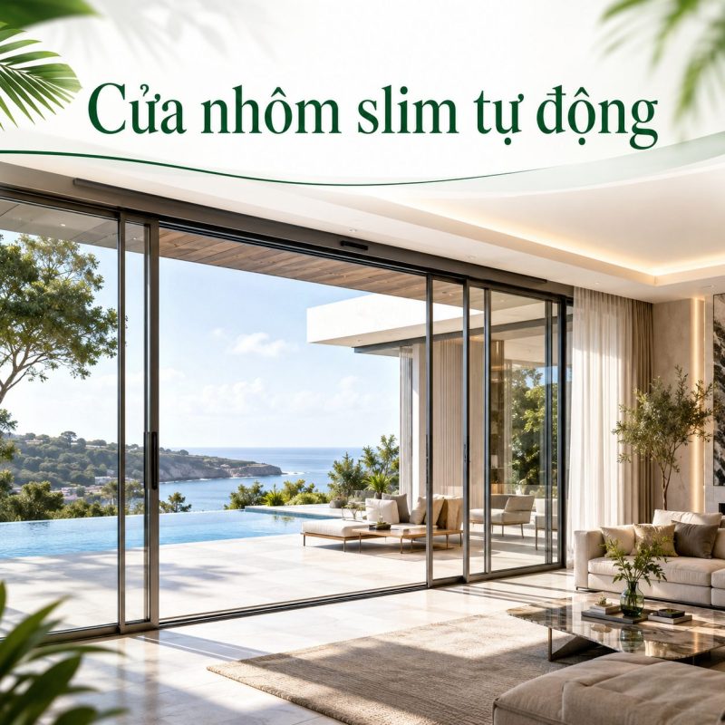 Cửa nhôm slim tư động