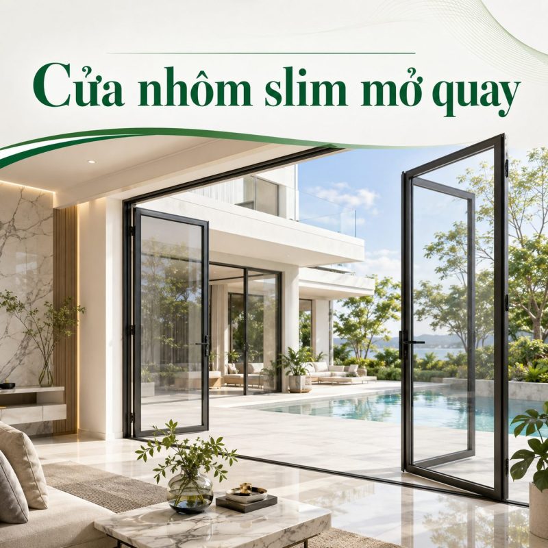 Cửa nhôm slim mở quay