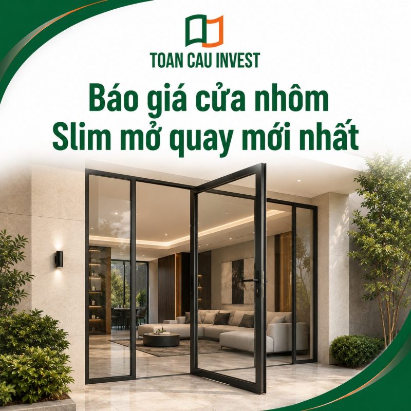 Báo giá cửa nhôm slim mở quay