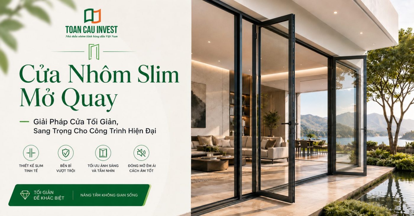 Cửa nhôm slim mở quay