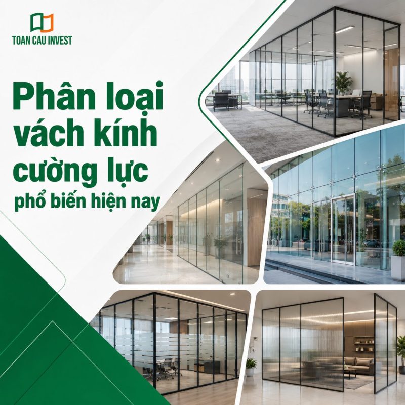 Phân loại vách kính cường lực phổ biến hiện nay