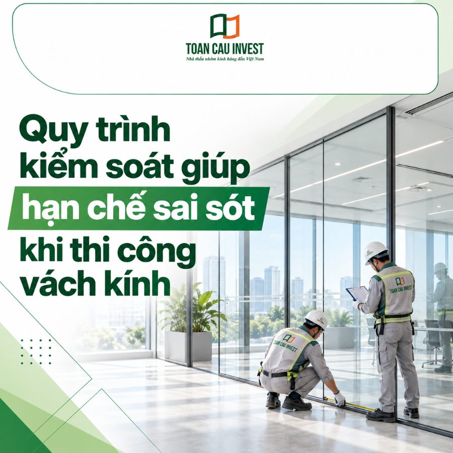 Quy trình kiểm soát giúp hạn chế sai sót khi thi công vách kính